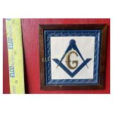 Masonic Design Tin Ceiling Tile in Frame,