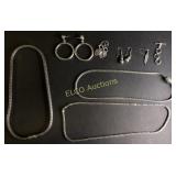 Misc. Sterling Silver Jewelry Lot, 189.5 Grams