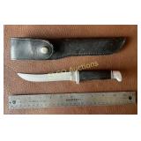 Buck 121 Fixed Blade Knife w/ Leather Sheath
