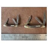 2- Scrade Old Timer, Tri-Blade Folding Knives