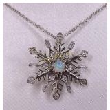 Opal Snowflake Necklace