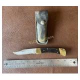 Buck 110 Hunter Folding Knife w/ Leather Sheath
