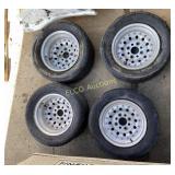 Set of Aluminum Multi Lug MRT Wheels & Tires