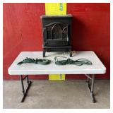 Electric Fireplace Heater w/ Extension Cords, &