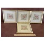 (4) Framed Cheri Blum Floral Prints