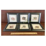 (6) Framed Fruit Basket Pictures