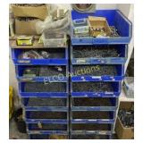 2- Blue Bolt Bins w/ Misc. Contents