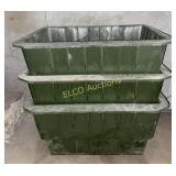 (3) HD Plastic Crates, (2