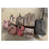(8) Plastic Fuel Cans Various Sizes