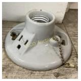 (8) New Porcelain Pull Chain w/ Ground Outlets,