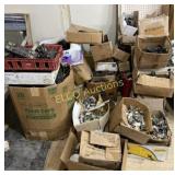 Large Lot of Used Breakers, Outlet Plugs & Light