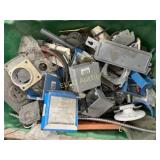Box of Used Misc. Electrical Supplies, Breakers,
