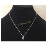 Blue Topaz Earrings & Necklace Set