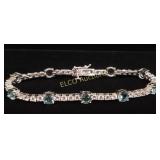Blue Topaz Tennis Bracelet