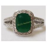 2.18ct. Emerald Sterling Silver Ring