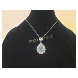 Blue Topaz & Diamond Necklace