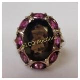 6.19ct. Smokey Topaz & Amethyst Dinner Ring