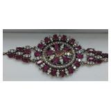 12.88ct. Genuine Ruby Bracelet, Sterling Silver