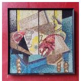 Original Genaro Alvarez Mosaic Glass Picture