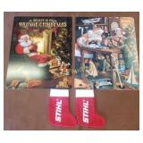 (2) Metal Stihl "Believe In An Orange Christmas",