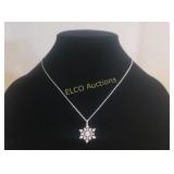 White Sapphire Snowflake Necklace