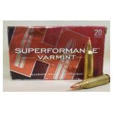 20 Rd Box of Hornady .22-250 REM Superformance