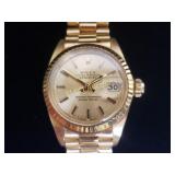 Ladies 18k Gold Oyster Perpetual Datejust Rolex