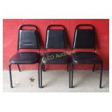 (3) Vinyl Padded Stackable Chairs,  x the money