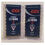 (2) 50 Rd Boxes of CCI V-Max .22 WMR, x the money