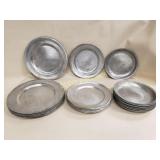 22 Pieces Of ASL Pewter, 7 Dinner Plates ,8 Salad