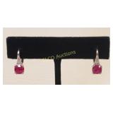 2ct Ruby & Sterling Silver Earrings