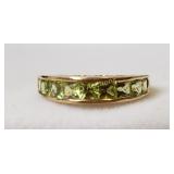 14k Gold Ring w/ 3/4ct Peridot Channel