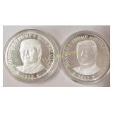 (2) President Donald J. Trump 1oz .999 Fine Silver