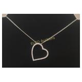 Sterling Silver & White Sapphire Heart Necklace