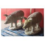 (2) Concrete Pig Yard Statues, x the money