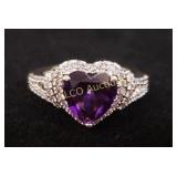 2.33ct Amethyst Heart Shaped Ring