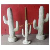 3 Concrete Cactus Garden Decor Statues