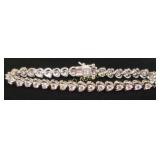 4ct Pink Sapphire Heart Tennis Bracelet