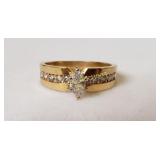 18k Gold Marquise Diamond Ring