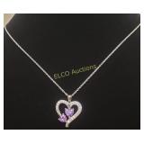 1.03ct Amethyst Heart Necklace