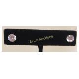 4ct White Sapphire Stud Earrings