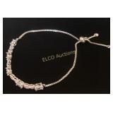 4ct White Sapphire & Infinity Bolo Bracelet