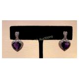 Heart Cut Amethyst Earrings