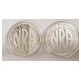(2) NRA 15th Anniversary 1oz .999 Fine Silver