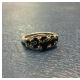 Ring w/Onyx colored stone, Sterling Silver