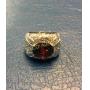 Ring w/Ruby colored stone, Sterling Silver
