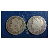 1879 P US Morgan & 1899 S Morgan Dollars,