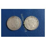 1926 D & 1926 S Peace Silver Dollars, Extremely