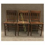 (3) Vintage wooden chairs