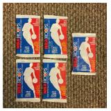 (5) 1989 NBA Hoops trading cards, unopened